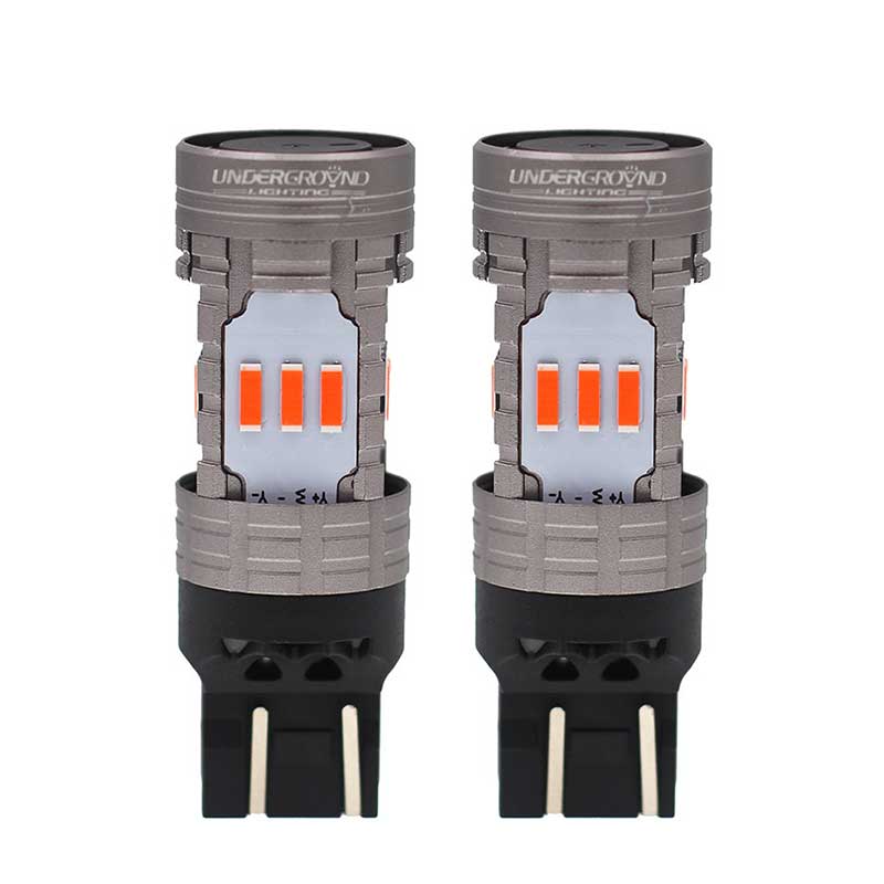 7443 7444 Red LED Brake Light and Turn Signal Bulbs with Built-in Resistors – No Hyper Flash (Pair)
