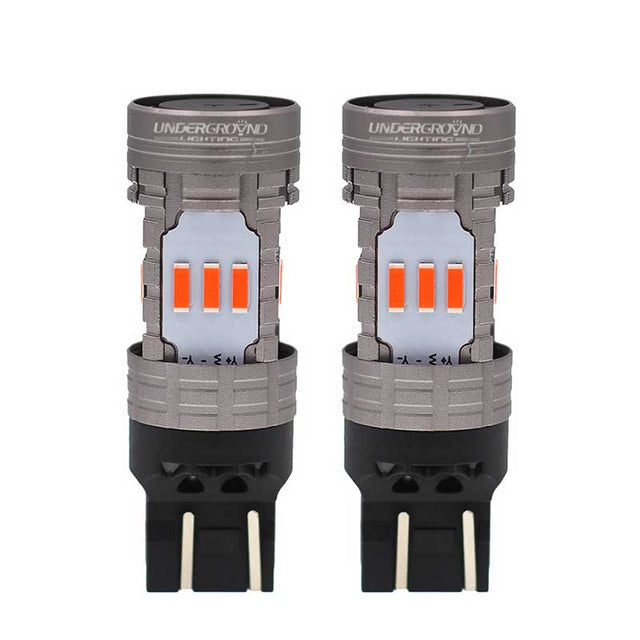 7443 7444 Red LED Brake Light and Turn Signal Bulbs with Built-in Resistors – No Hyper Flash (Pair)
