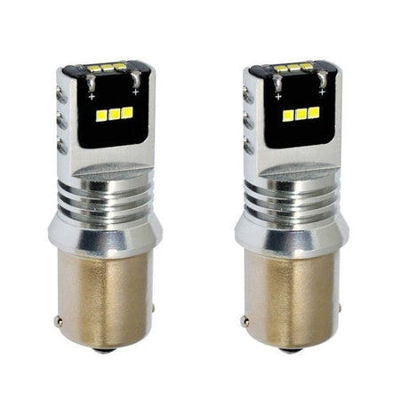 1156 White Led 1800LM CSP Chips for cars, trucks, Turn signal, Brake, Reverse, DRL (2 Pieces)