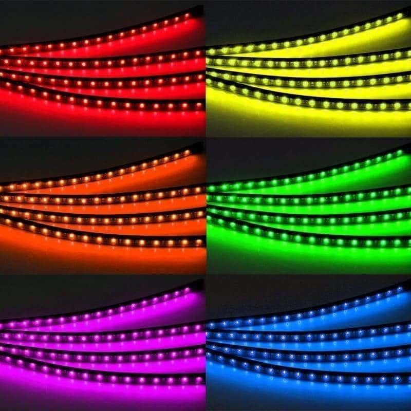 RGB Multi Color LED Strip Light Kit for Additional Interior Lighting with Bluetooth Control